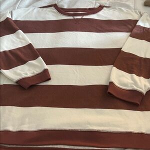 Striped Brown and White Sweatshirt